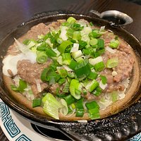 Steamed claypot rice with steamed beef patty and egg (this is the small size)