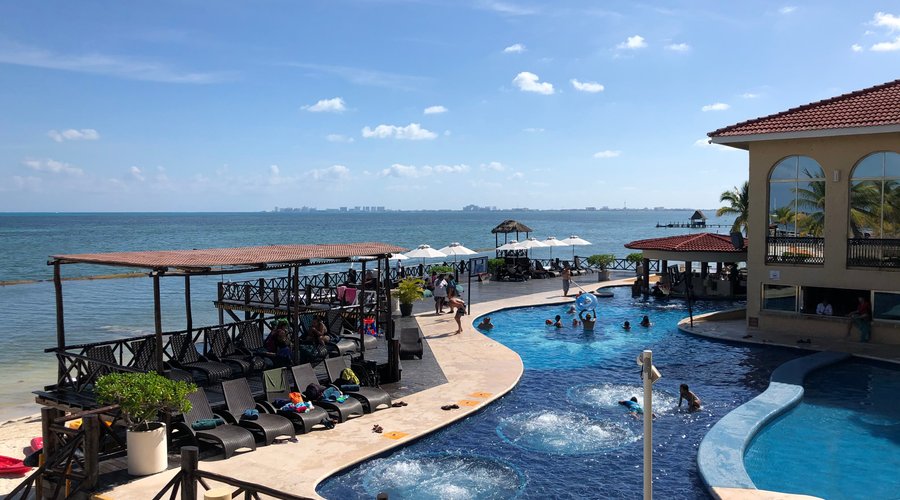 Pool view from our room during the day