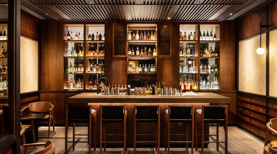 Premium Japanese and international whiskies displayed during the evening.