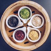5 color xiao long bao soup dumplings