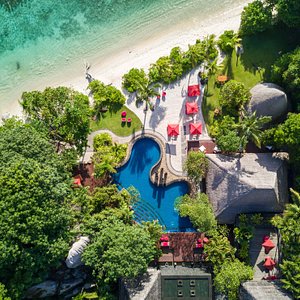 Anantara Maia Seychelles Villas in Mahe Island, image may contain: Outdoors, Resort, Sea, Water