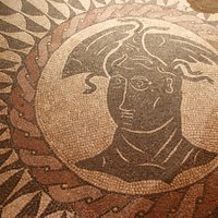 A section of Roman tile mosaic floor
