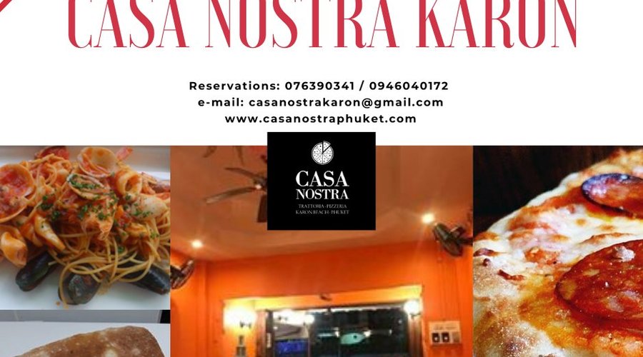 Welcome to Casa Nostra Karon
Pizzeria & Restaurant