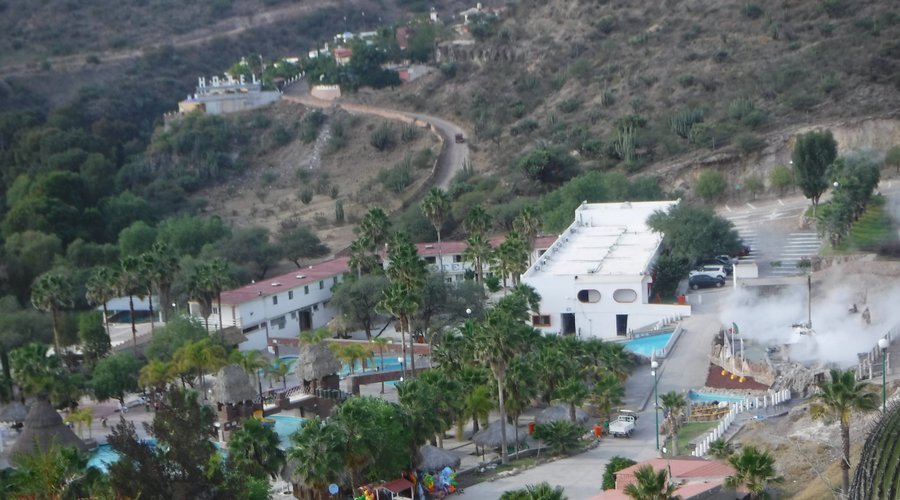 Over view of resort from rope bridge