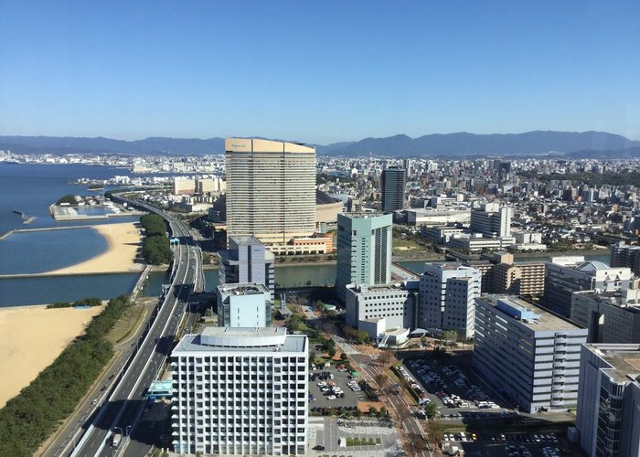 This is a view you will see from the top of the Fukuoka Tower.