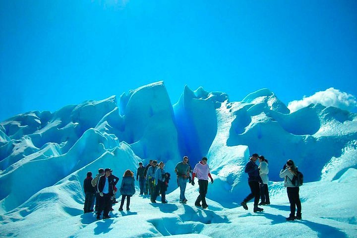 Crampon Station at Perito Moreno Glacier. Big Ice Tour. Lateral