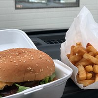 BBQ burger and fries