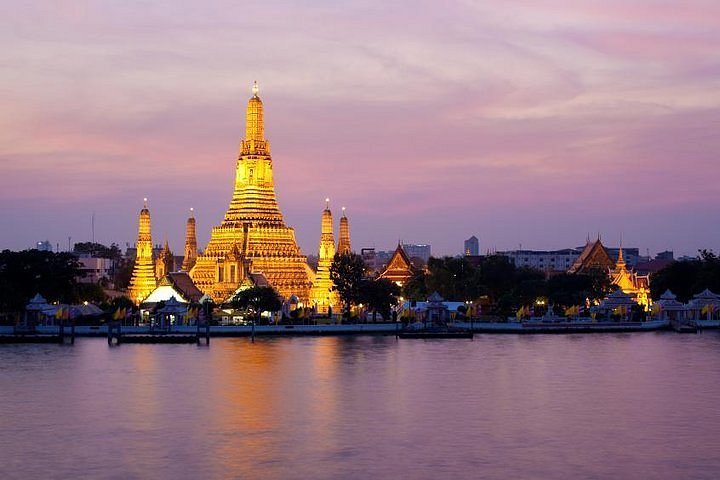 Aerial View Icon Siam Mall Night Chao Phraya River Khlong – Stock