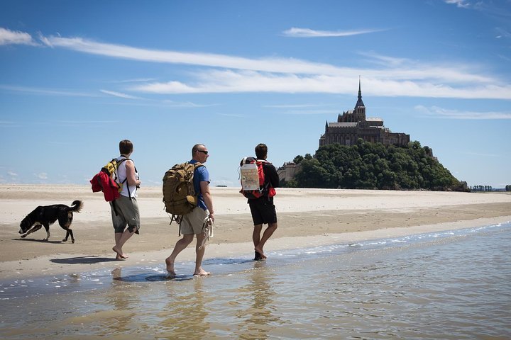 Guia mostra como funciona a areia movediça, que está por todo caminho –  Foto de Découverte de la Baie du Mont Saint Michel, Genets - Tripadvisor