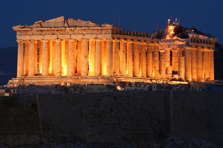 2024 Athens Night Sightseeing Tour with Greek Dinner Show