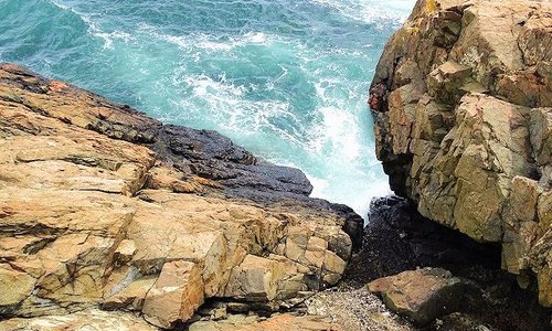 siting on rocks enjoying the view