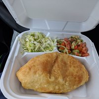 Boo's Love Pastry filled with meat, veggies, rice, etc. VERY GOOD!!