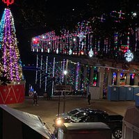 This doesn't really capture all the beauty of the lights, but this shows you the bridge over the Cane River. Think about 50X more lights and exhibits than this along the river!