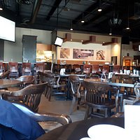 inside seating, lots of TV sets