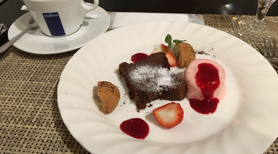 Here is the dessert plate that came with the prix fixe dinner when I reserved saying I could eat neither gluten nor dairy.   