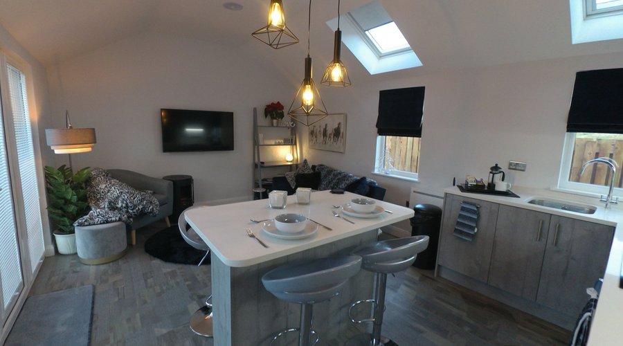 The Living space in the Bryn Glas Chalet