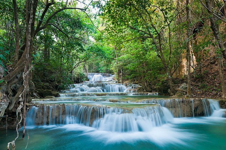 2023 Erawan Waterfall & Elephant Sanctuary Tour from Bangkok