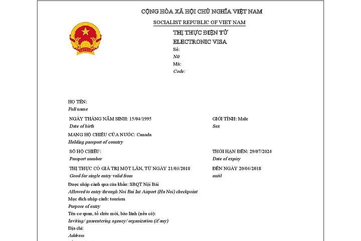 2024 Vietnam Electronic Visa Immigration 5939