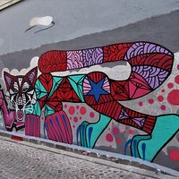 Détail de la fresque du Husky