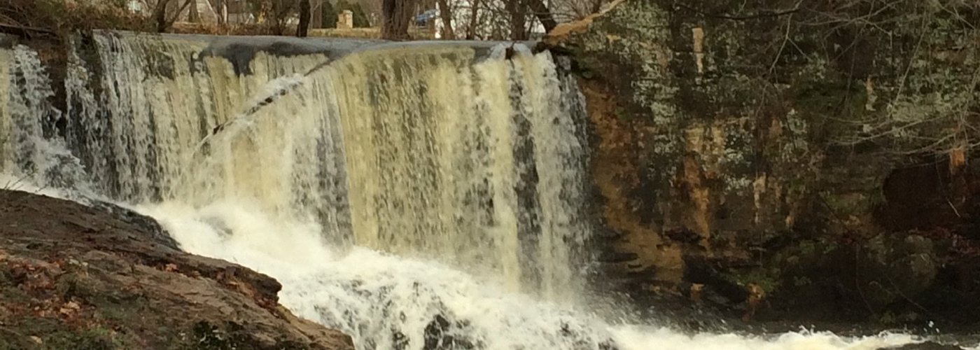 Waterfall on backside of park 