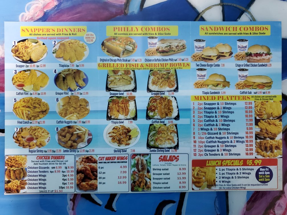 SNAPPERS FISH CHICKEN Fort Lauderdale 1405 W Broward Blvd Menu Prices Restaurant Reviews Tripadvisor