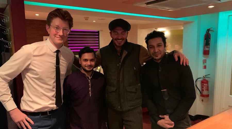 It was a great pleasure to meet David beckham at chutneys😃😃😍😍