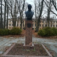 Памятный бюст А.С. Попову, Сад Попова, ул. Макаровская, январь.