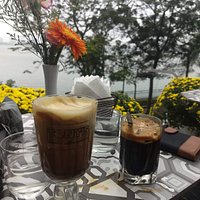 Egg coffee and black Vietnamese coffee