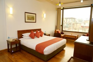 Hotel Centre Point in Shillong, image may contain: Bed, Furniture, Penthouse, Bedroom