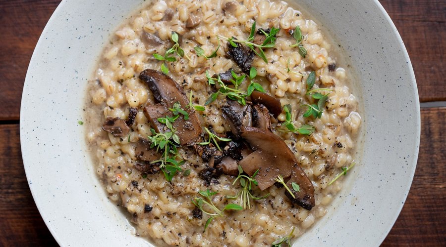 "barleyotto" with mushrooms