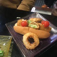 Kanrin Maru---a gustatory "depiction" of the first Japanese ship to sail from Japan to San Francisco. Includes breaded meets, calamari and some veges