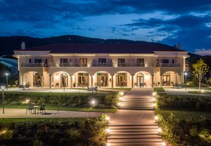 The Lake Hotel in Ioannina, image may contain: Villa, Housing, House, Hotel