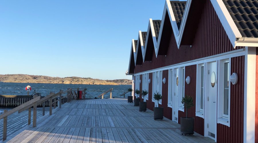 Utsidan av stugorna