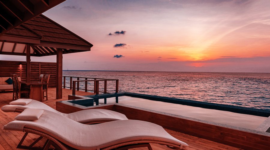 The Water Suite - Pool Deck at Sunset 