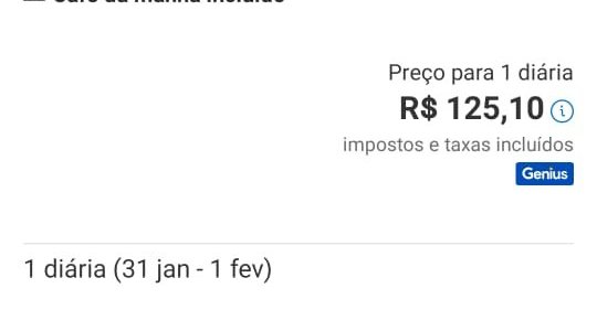 Tamanho da cama de casal anunciada no app.