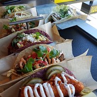 So many tacos ... fried tofu and pickles = amazing combo