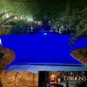Walk in tropical blue pool
