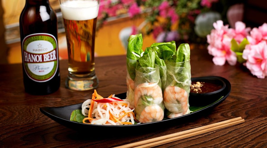 Fresh Summer Rolls - Soft rice paper roll filled with vegetables,
aromatic herbs & vermicelli served with hoisin sauce