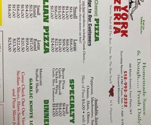 Papa Joe's Pizzeria - Fort Plain - Menu & Hours - Order for Pickup