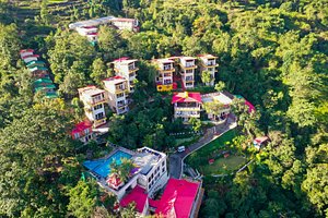 Veda5 Ayurveda & Yoga Retreat in Rishikesh, image may contain: Vegetation, Resort, Hotel, Woodland