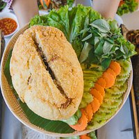 Dinosaur's Egg, VIP man asked to call this food as this, but our natural name is Chicken in roasted sticky rice, wow.
for no and all and all guest just double order, that is a whole chicken and you serve with the crispy sticky rice Oooh, only one in Siem Reap and only one original by Maha Monty Restaurant.