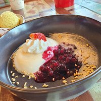 Italian Dessert (Panna Coda with berry strew)