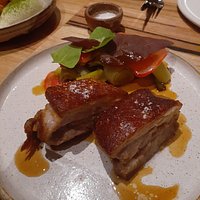 main Pork belly with grilled onions and radish $32