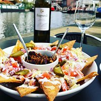 Our homemade nachos and a glass of vino by the canal... the best of Brum? We think so!