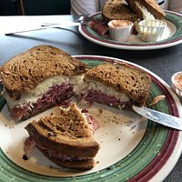 Yummmmmm! #8b on the menu (regular). I have a mission in life to eat the Ruben (or Pastrami) sandwich at any restaurant offering it. This is the "House" of Ruben, highly recommended by my daughter. Took me here for birthday lunch-WONDERFUL. Tasty, lean, all items grilled. Not soggy. Planned on taking half home. Nope, I ate the whole thing! Now I highly recommend!