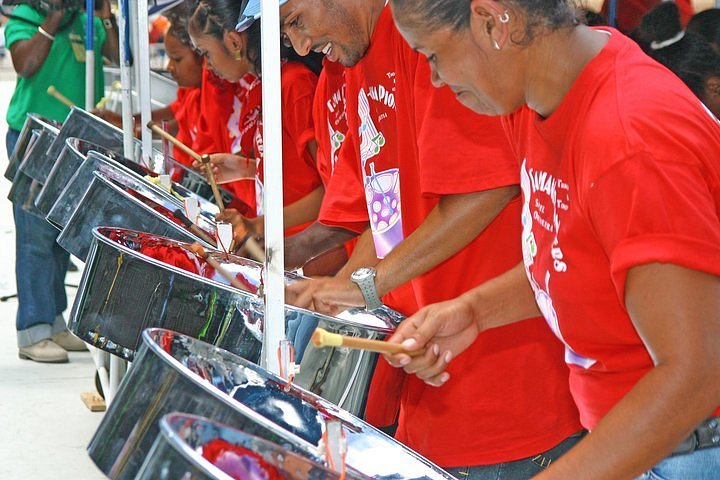 Pan Loco's live steel drums at Time Out Market Boston