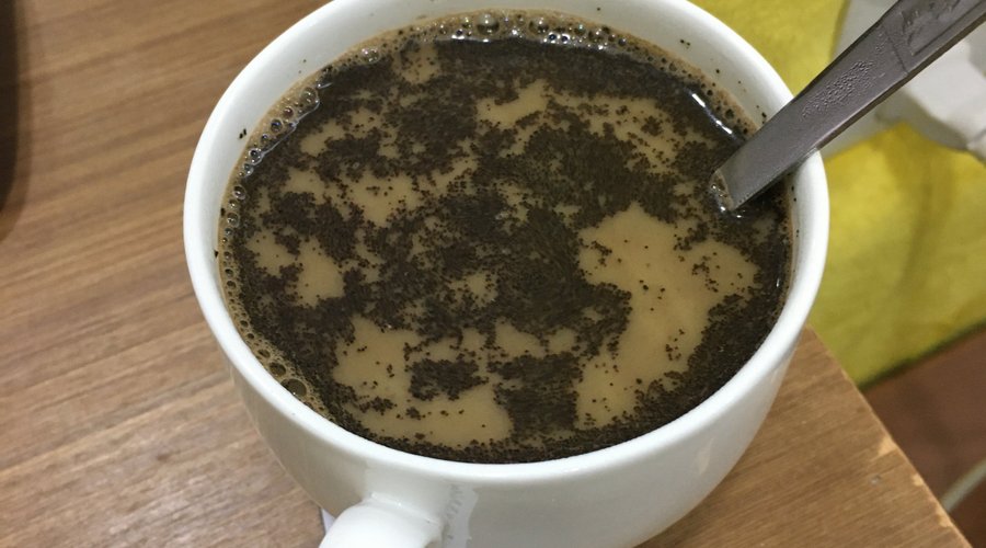 The coffee in the room was horrible.