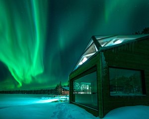 Jeris Lakeside Resort in Muonio, image may contain: Sky, Night, Nature, Outdoors