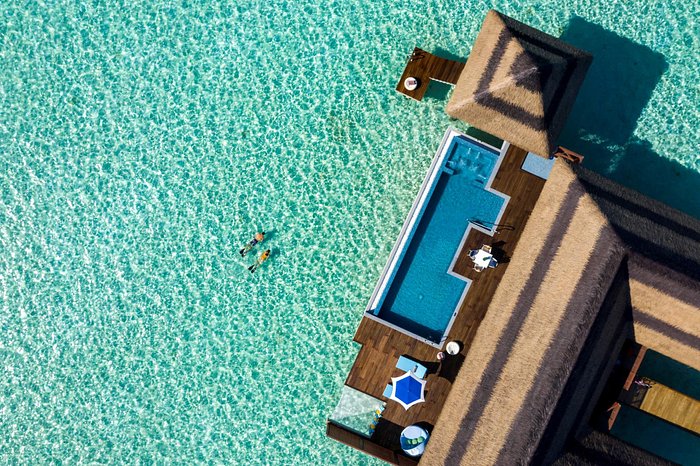 Aerial view of the Two Bedroom Ocean Pool Villa 