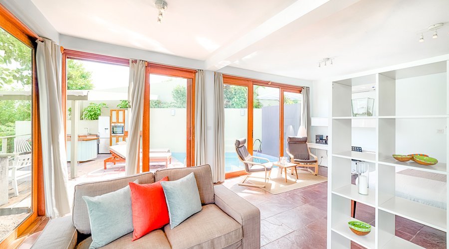 The living room inside the Private Pool Villa